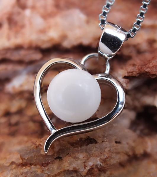 Anhänger "Herz" mit 7mm Perle